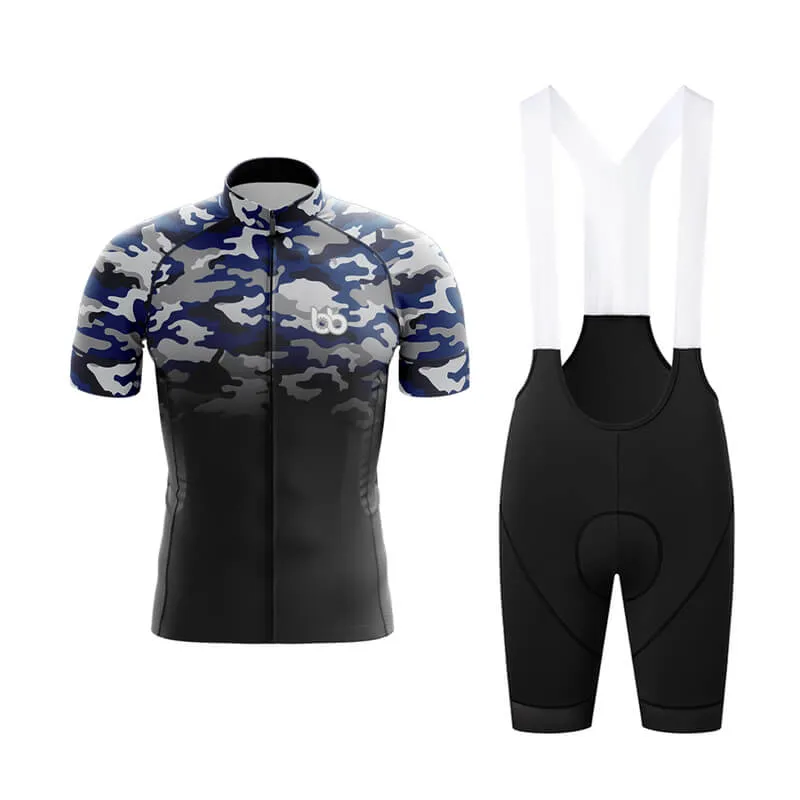 Camouflage Neck Club Cycling Kit (V3) (Blue-Black)