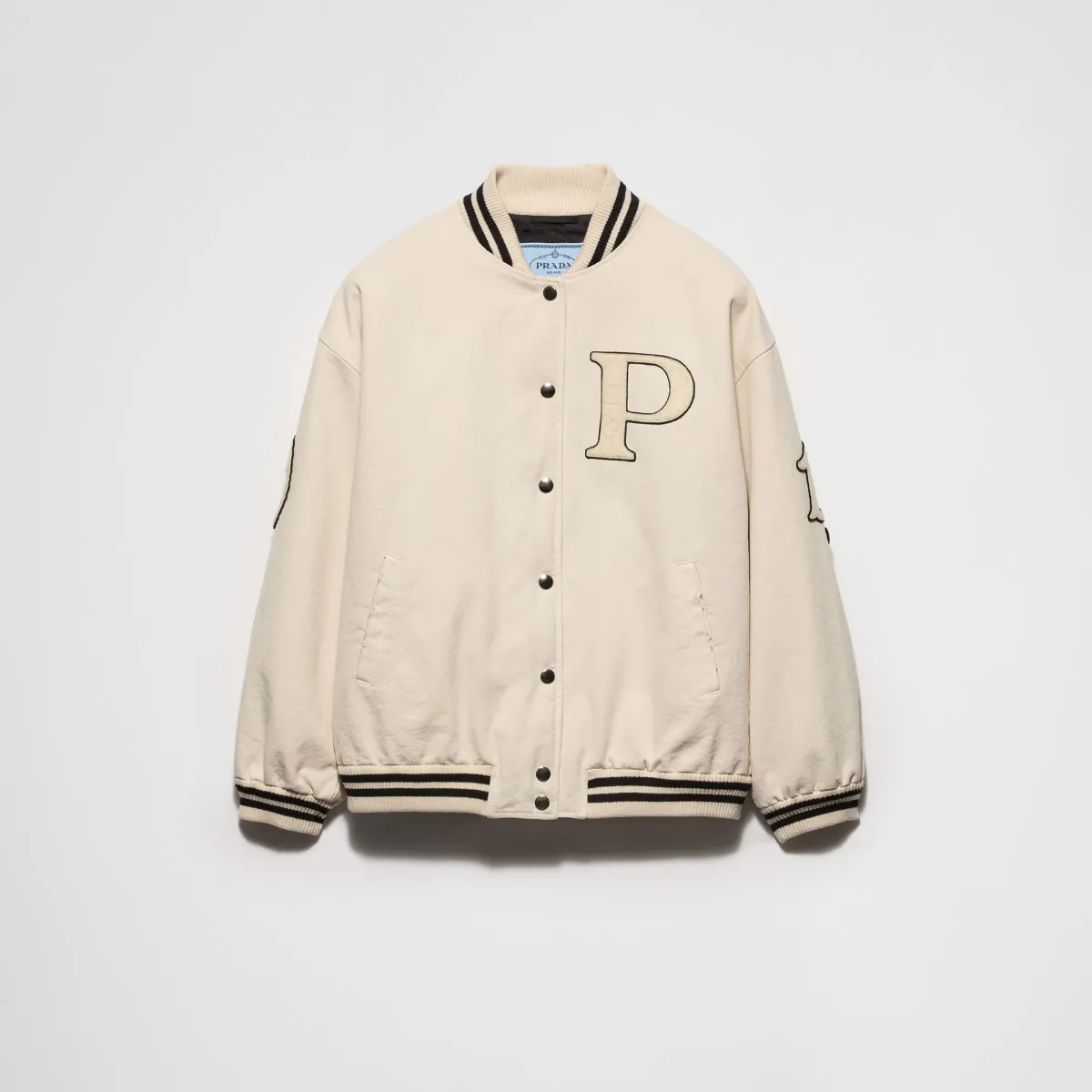 Canvas bomber jacket with patches