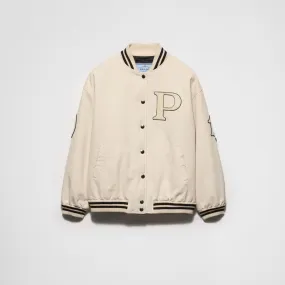 Canvas bomber jacket with patches