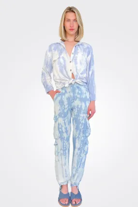 Cargo Tie Dye Pants - Blue