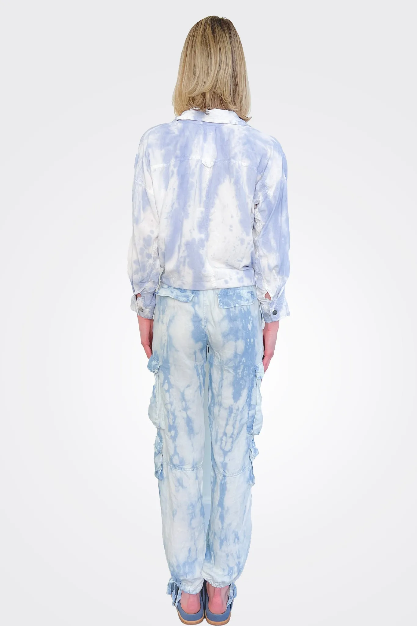 Cargo Tie Dye Pants - Blue