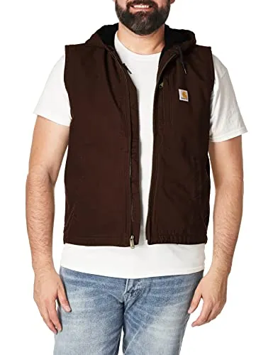 Carhartt 103837 Men's Relaxed Fit Washed Duck Fleece-Lined Hooded Vest