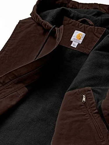 Carhartt 103837 Men's Relaxed Fit Washed Duck Fleece-Lined Hooded Vest