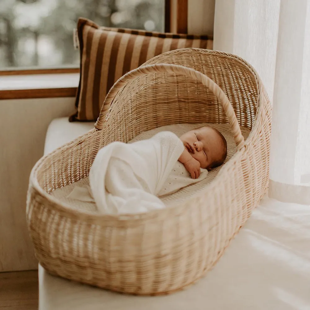 Cashmere Baby Shawl - Polka Dot - Soft Cream