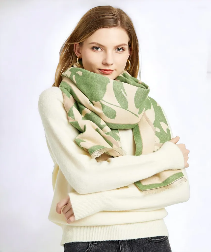 Cashmere Pashmina Shawls and Wraps, Womens Winter Scarf Shawl For Women Soft Warm Blanket Scarves For Women Flower