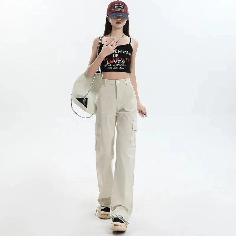 Casual Wide Leg Streetwear Pants with Pockets