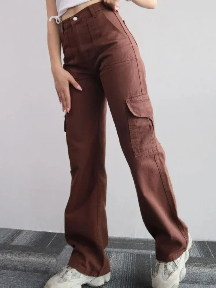 Casual Wide Leg Streetwear Pants with Pockets