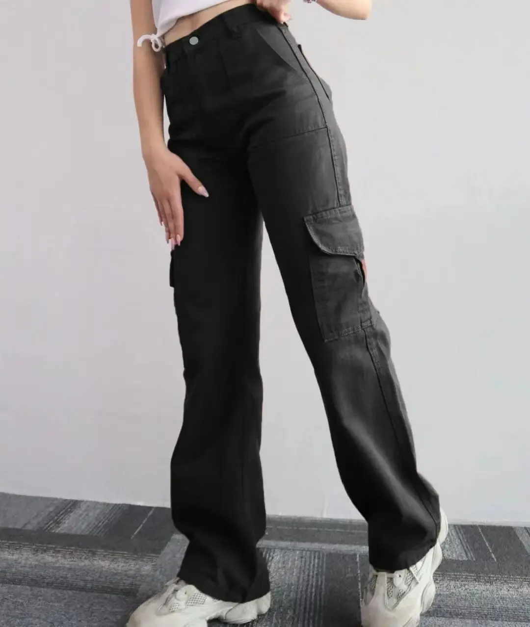 Casual Wide Leg Streetwear Pants with Pockets