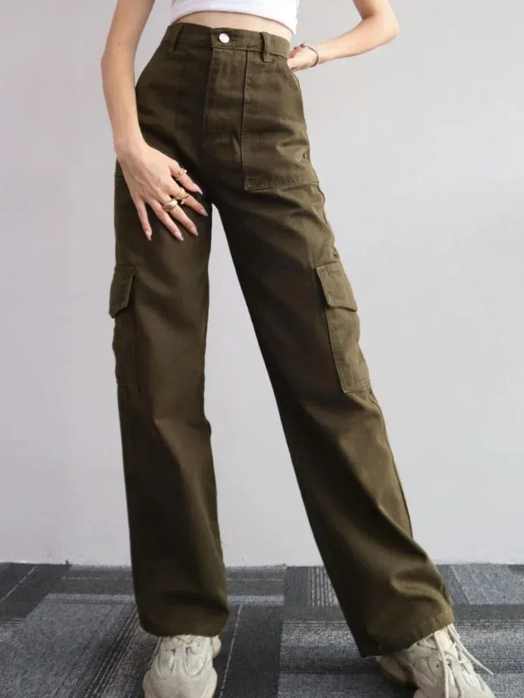 Casual Wide Leg Streetwear Pants with Pockets