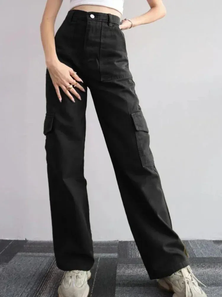 Casual Wide Leg Streetwear Pants with Pockets