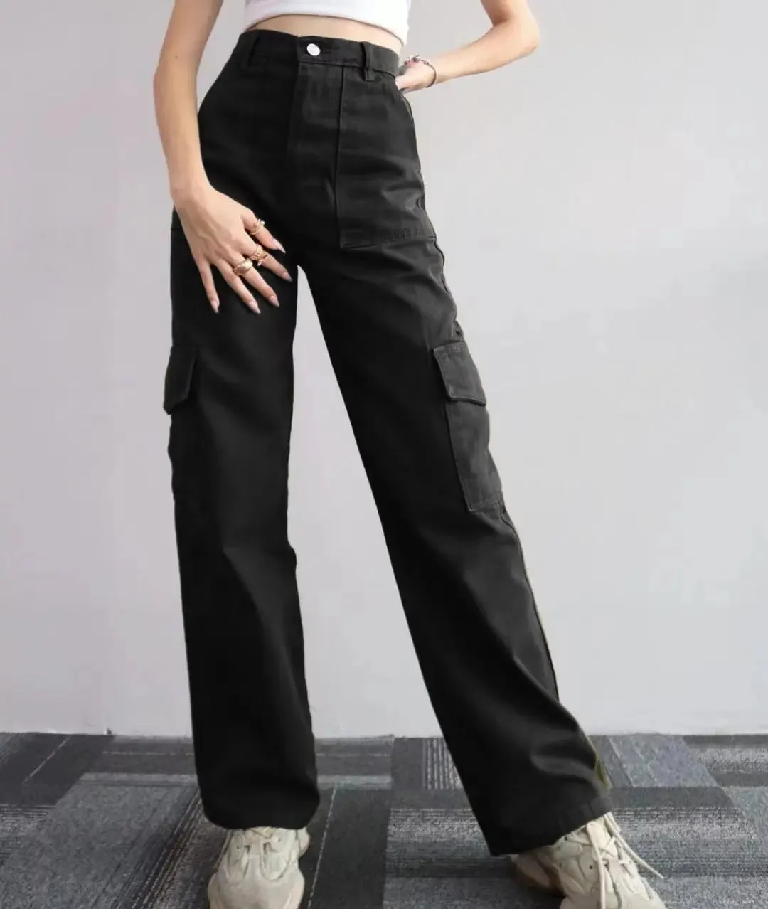 Casual Wide Leg Streetwear Pants with Pockets