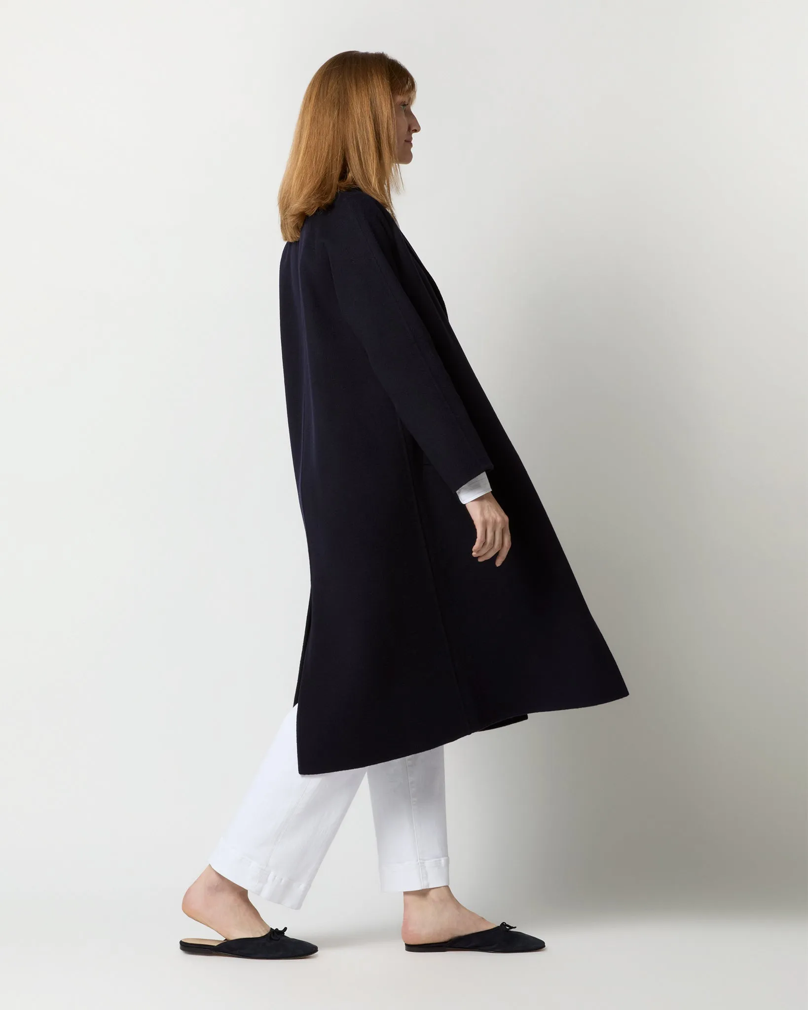 Caterina Coat in Navy Double-Faced Melton