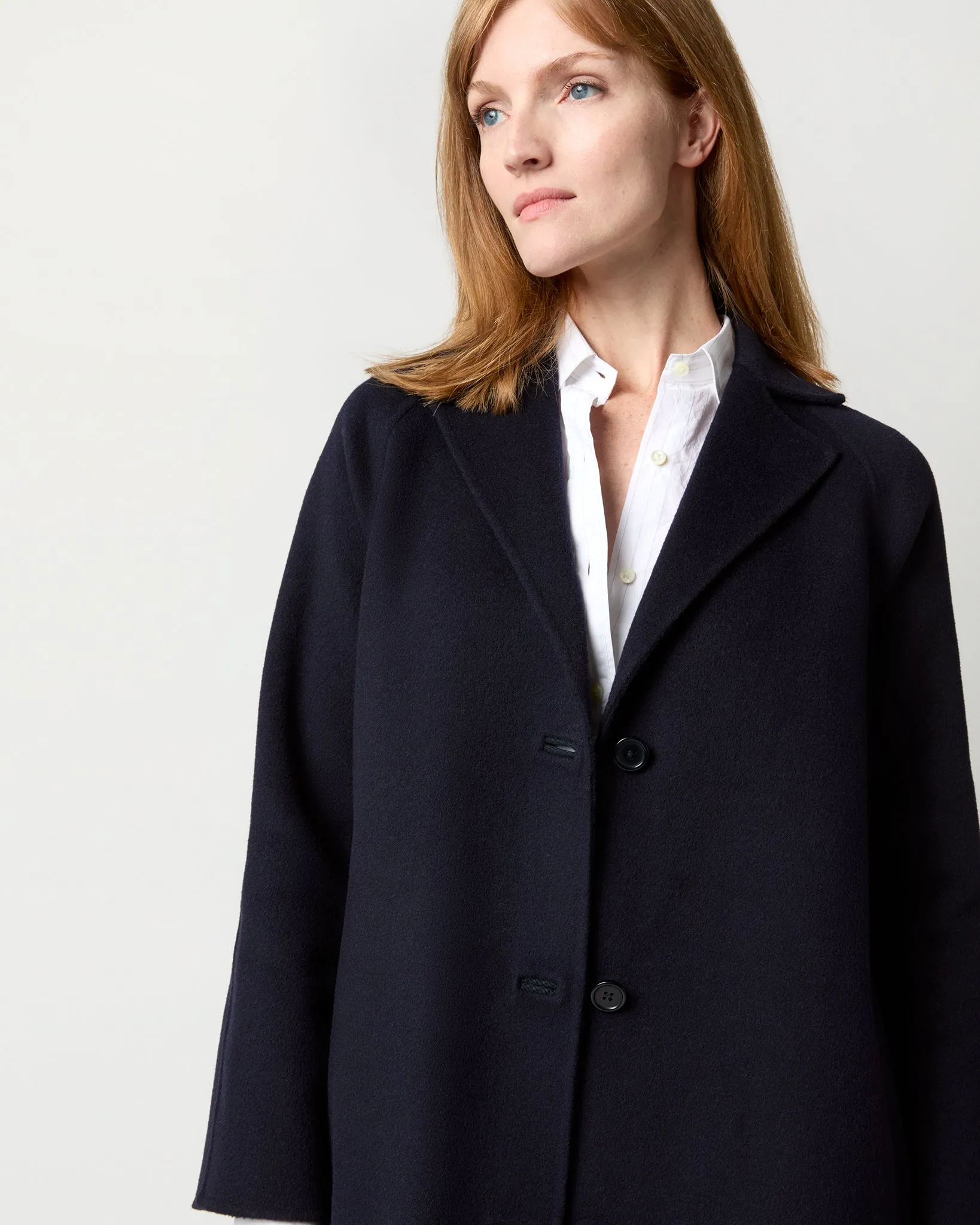 Caterina Coat in Navy Double-Faced Melton