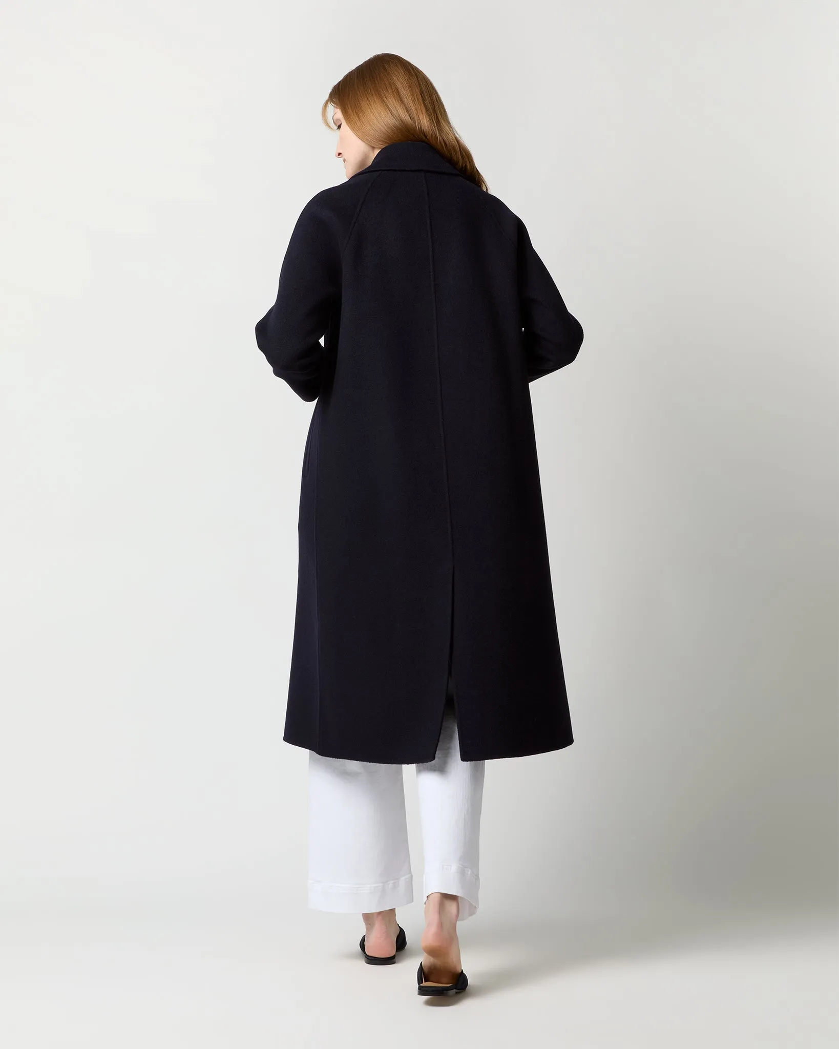 Caterina Coat in Navy Double-Faced Melton