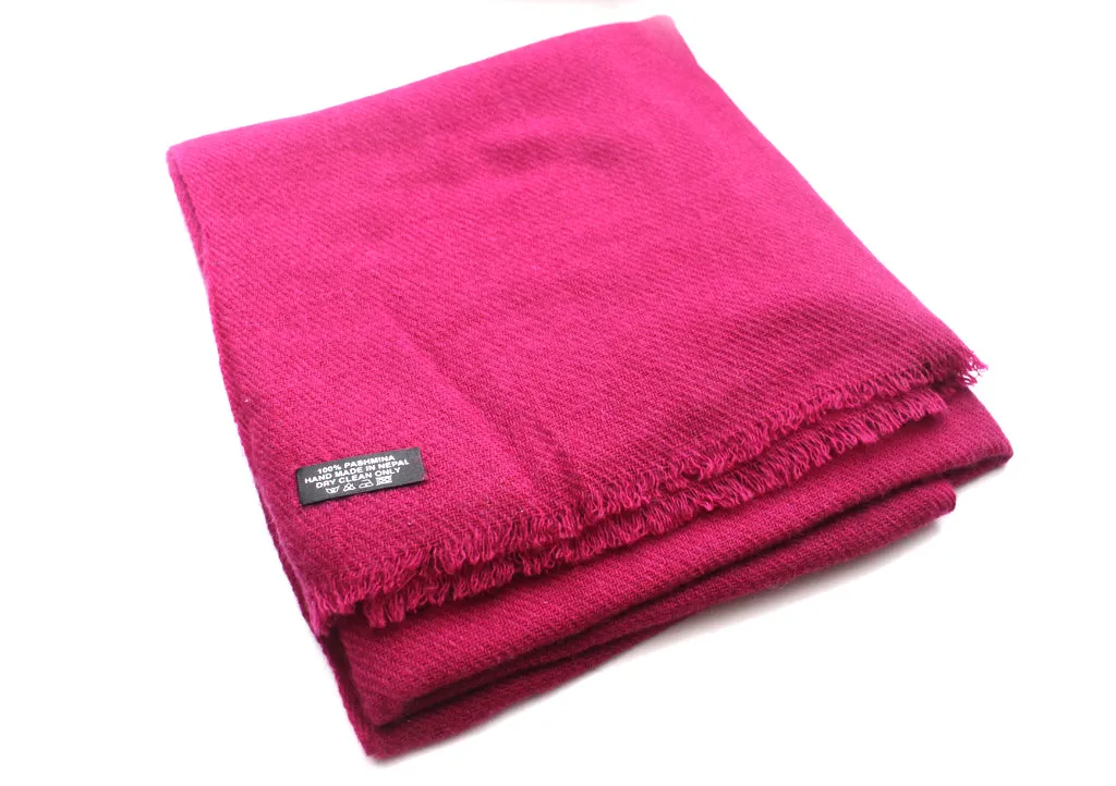 Charming Magenta 100% Pashmina Shawl From Nepal