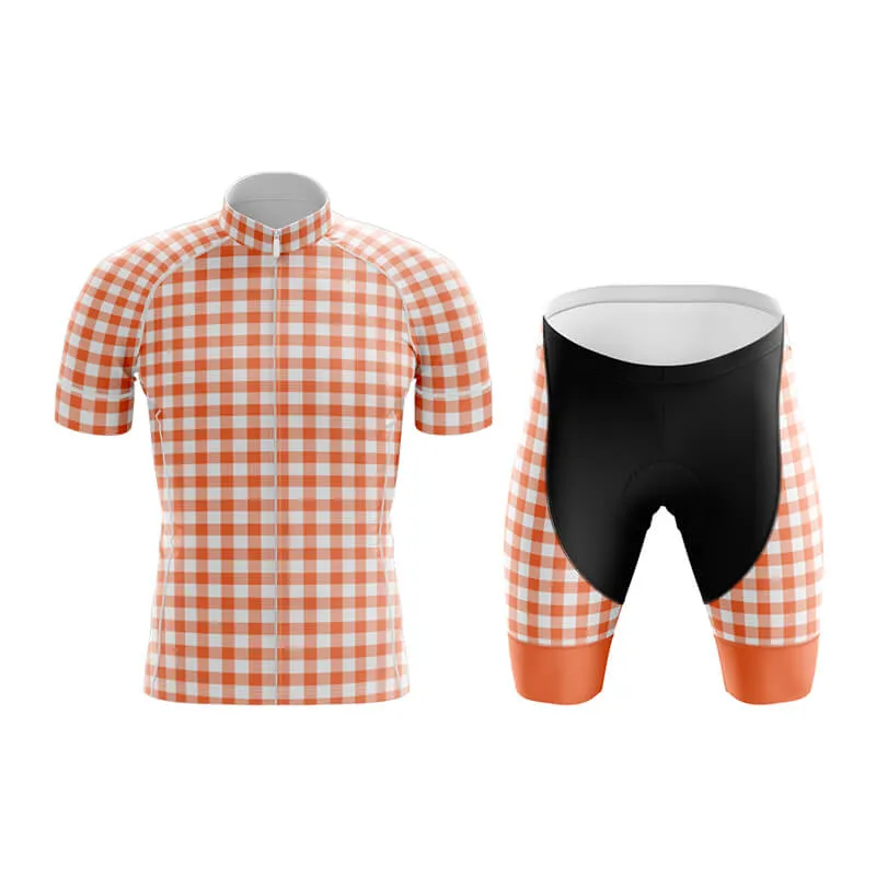 Checkered (Coral) Club Cycling Kit