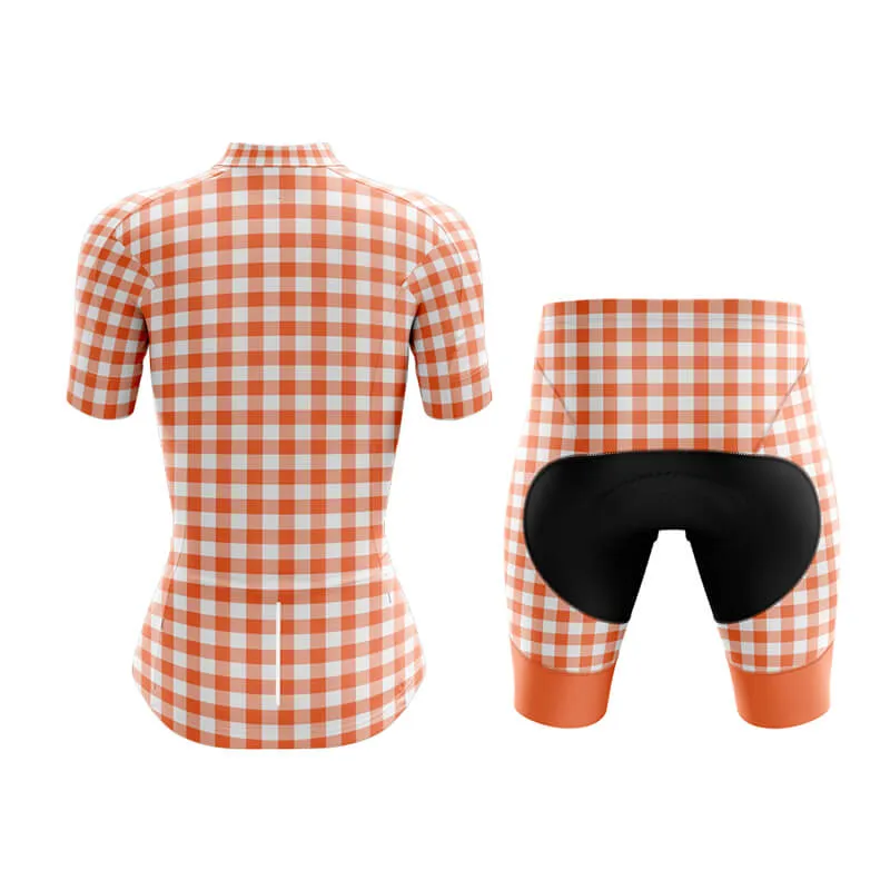 Checkered (Coral) Club Cycling Kit