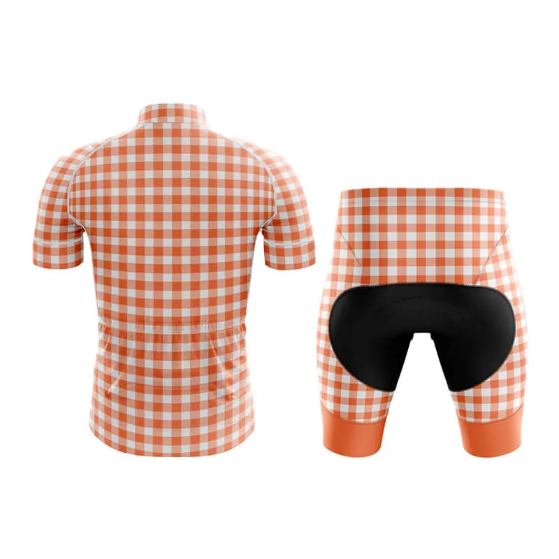 Checkered (Coral) Club Cycling Kit