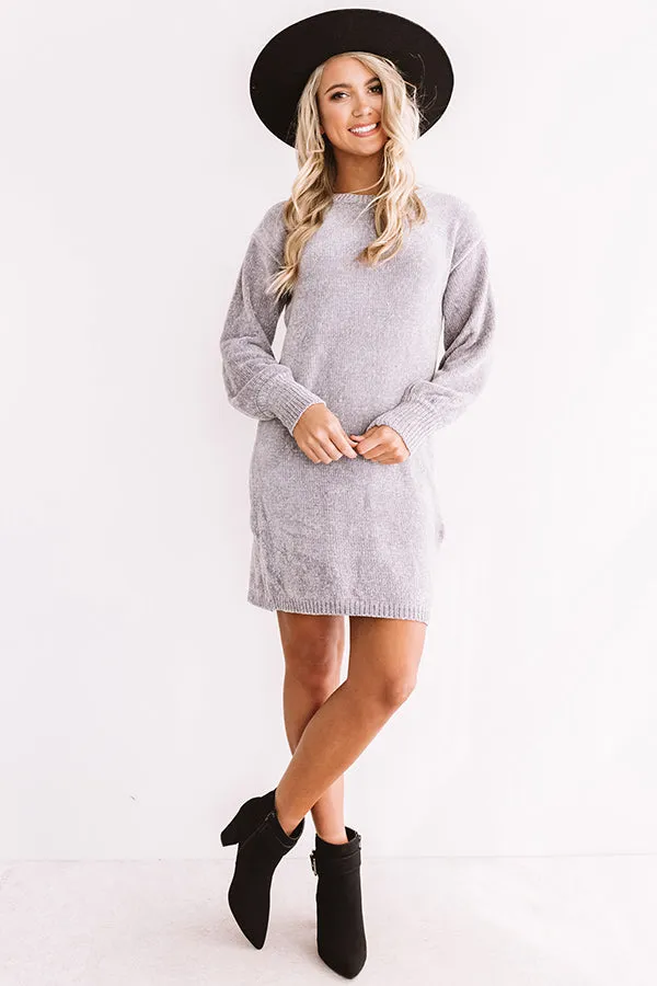 Chic Outlook Chenille Sweater Dress In Grey