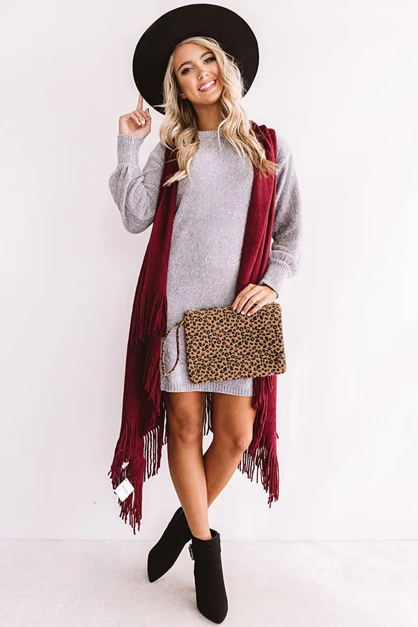 Chic Outlook Chenille Sweater Dress In Grey