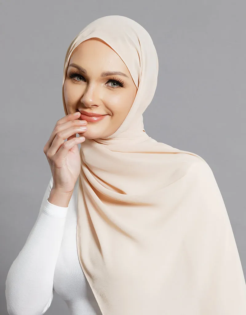 Chiffon Shawl - Shades of White