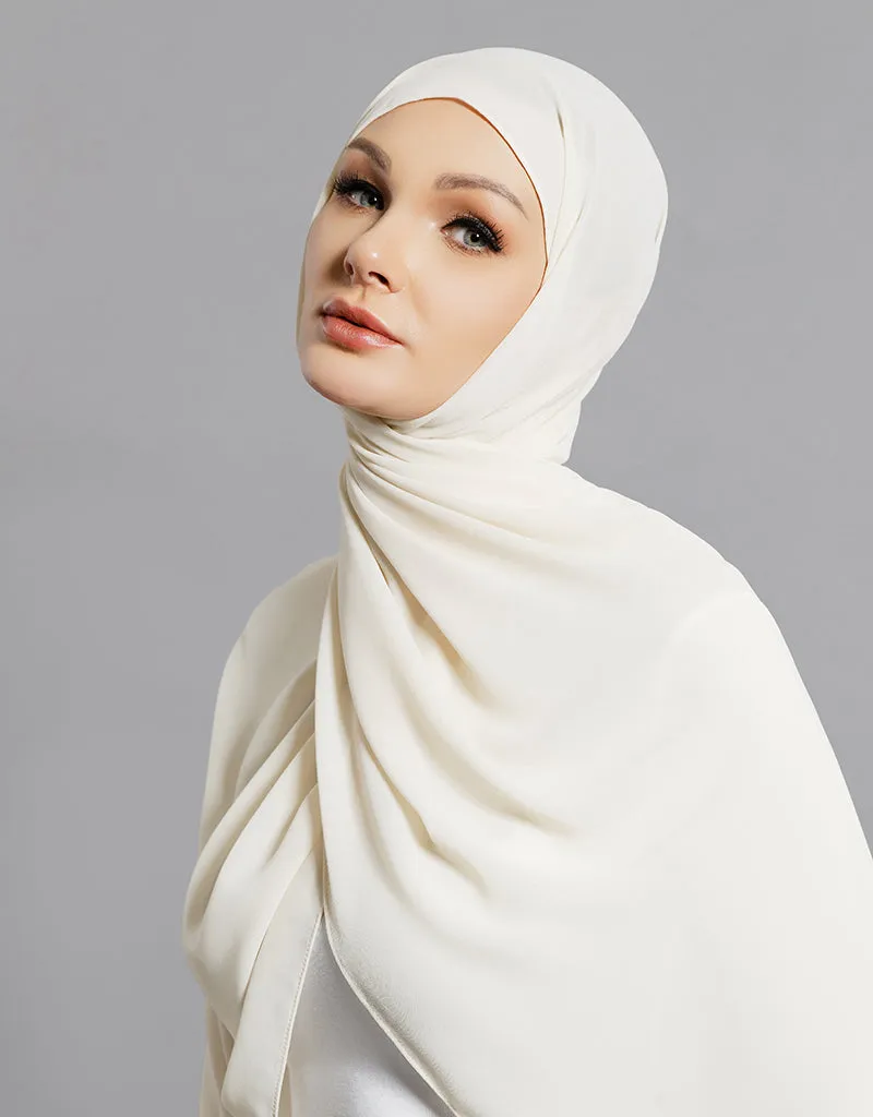 Chiffon Shawl - Shades of White