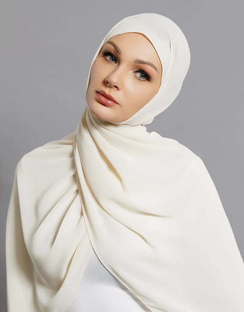 Chiffon Shawl - Shades of White