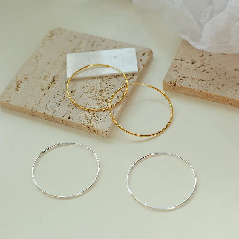 Classic 925 Sterling Silver Hoop Earrings