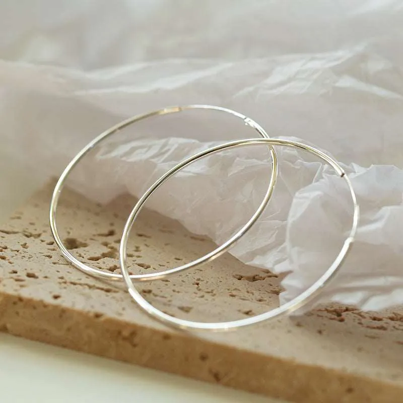 Classic 925 Sterling Silver Hoop Earrings