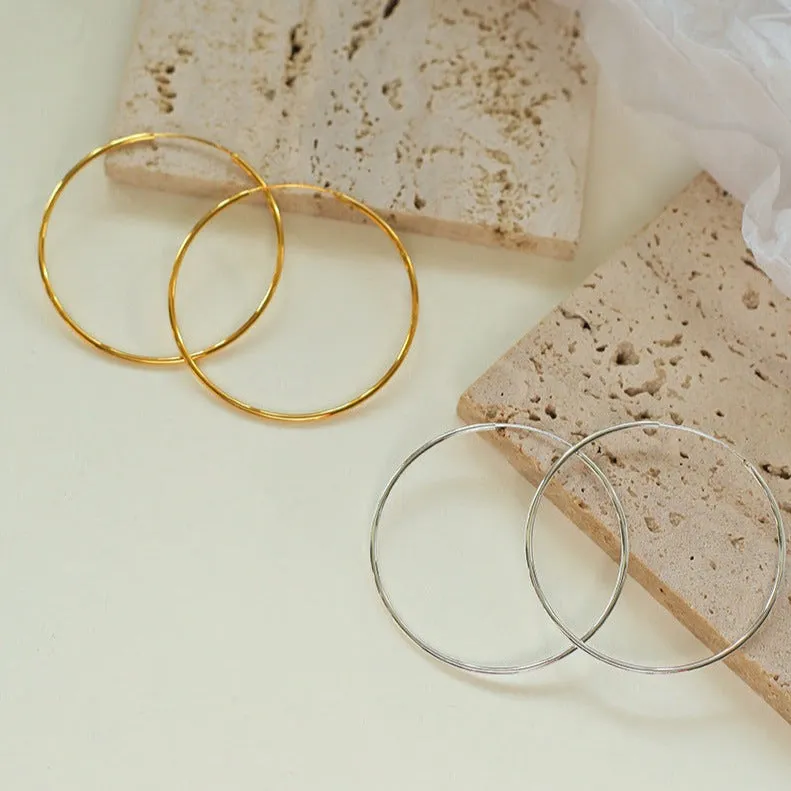 Classic 925 Sterling Silver Hoop Earrings