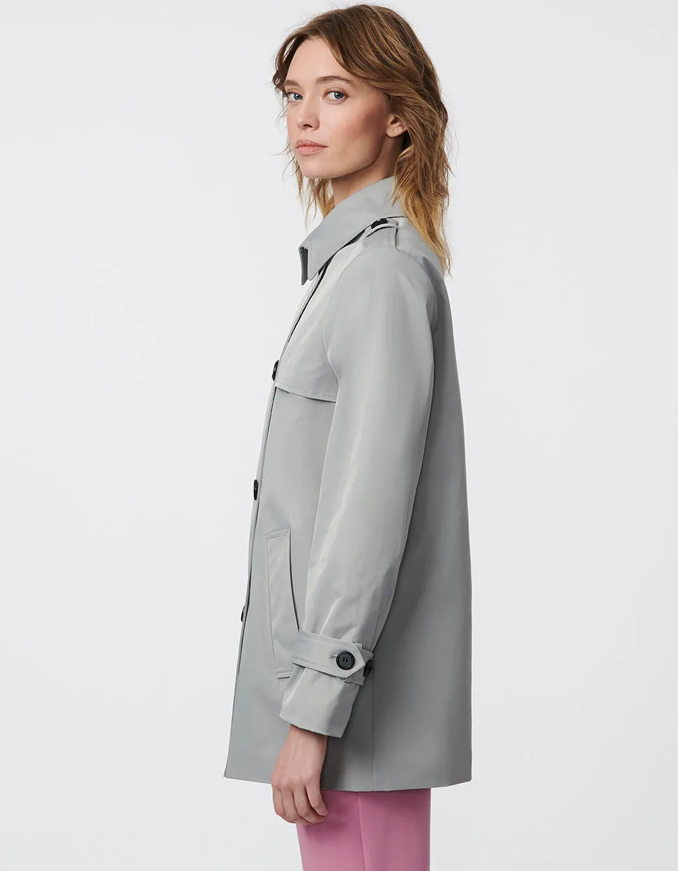 Classic Contrast Short Trench Coat