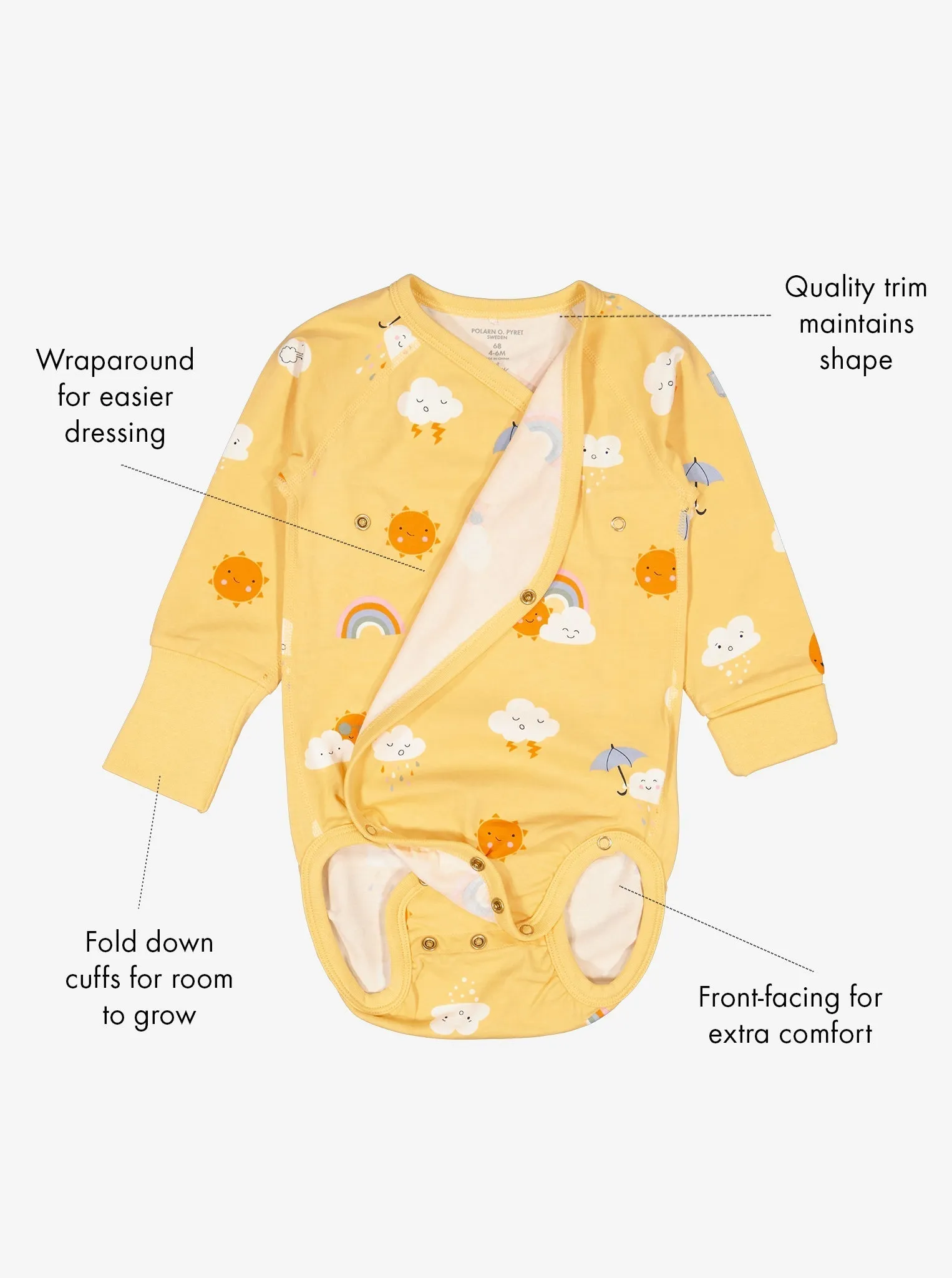 Clouds & Rainbows Wraparound Babygrow