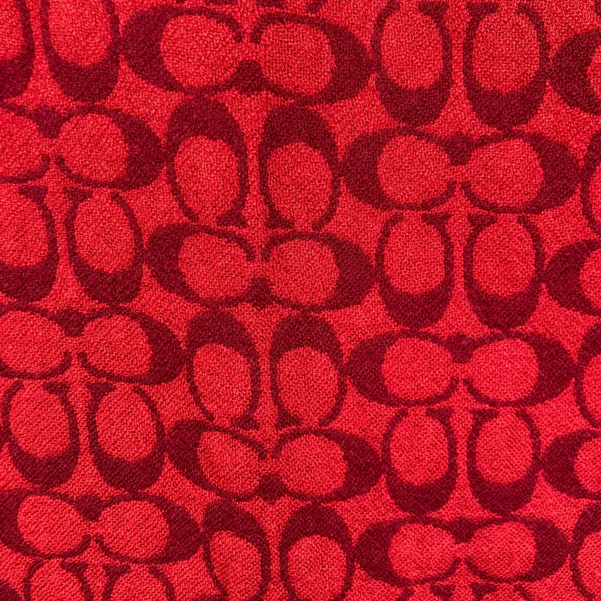 Coach Black and Red Monogram Scarf