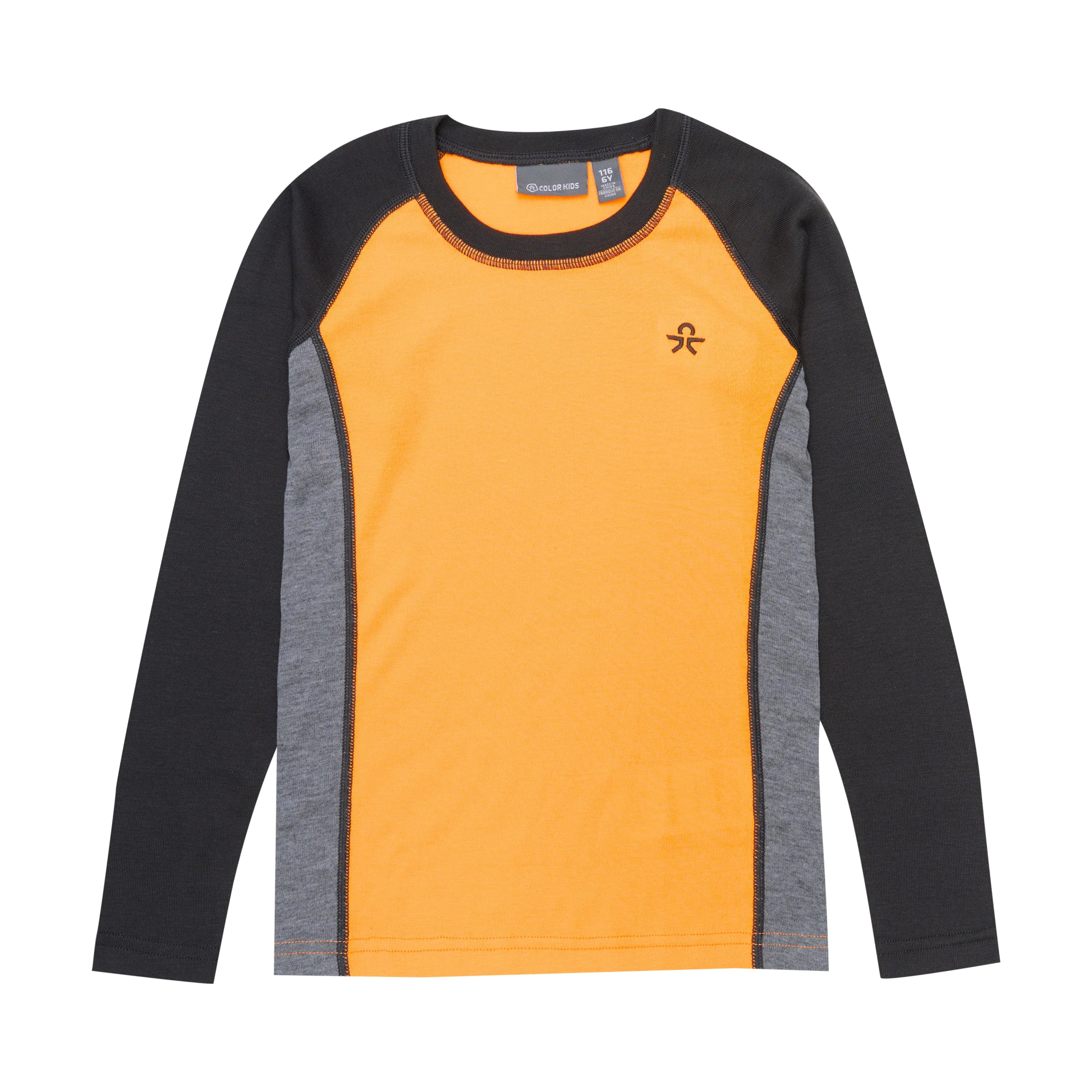 Colorblock Base Layer Ski Unders Set: Orange Pop