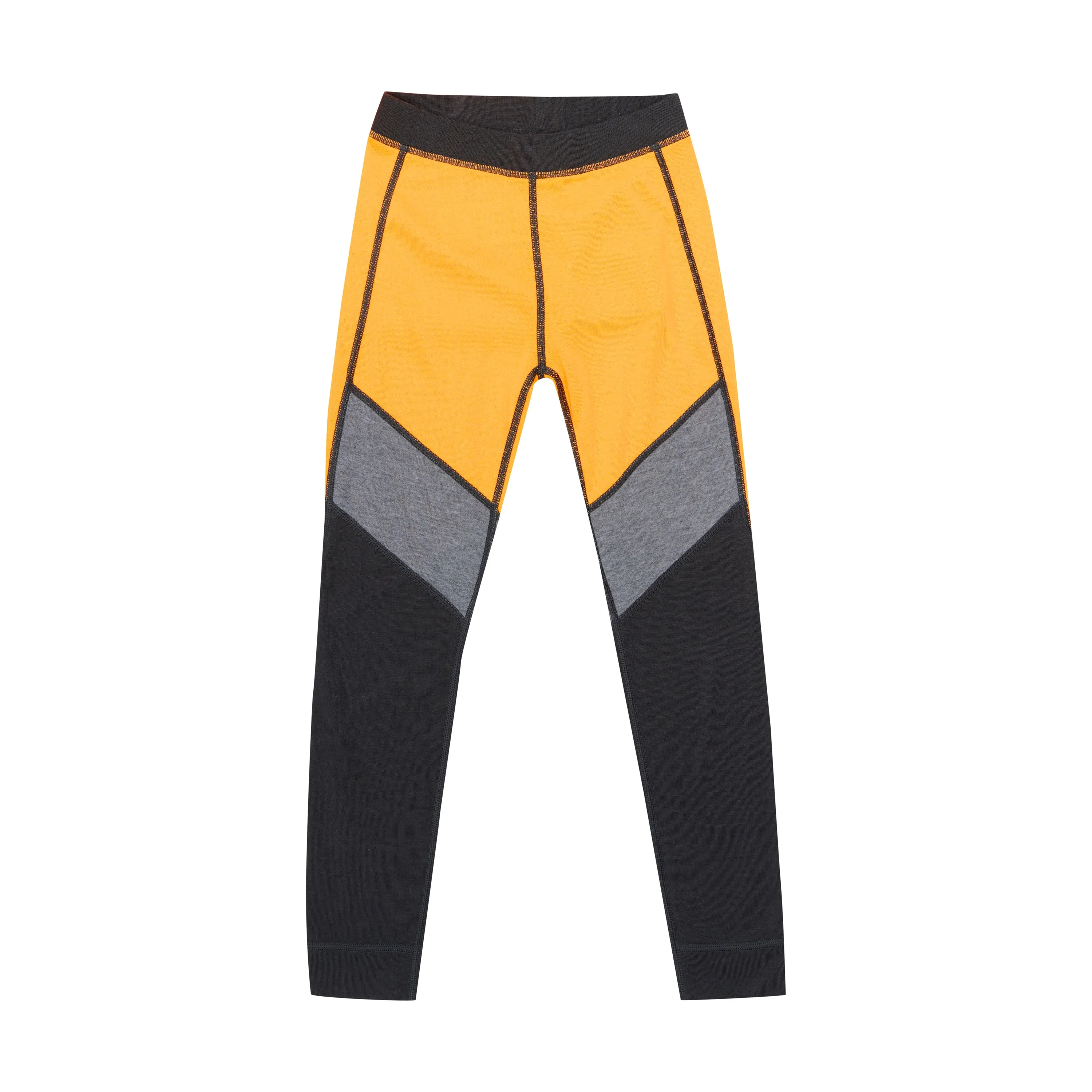 Colorblock Base Layer Ski Unders Set: Orange Pop