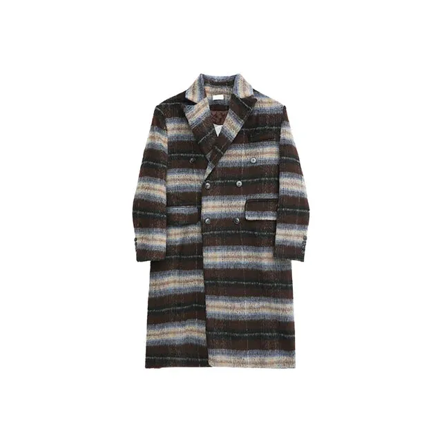 Colorful Stripes Woolen Coat