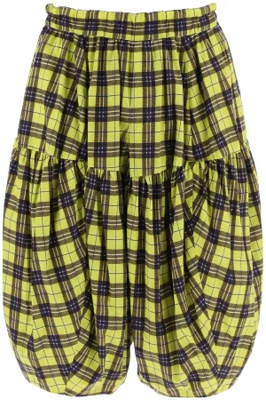 Comme des garcons homme plus check cotton ballon shorts