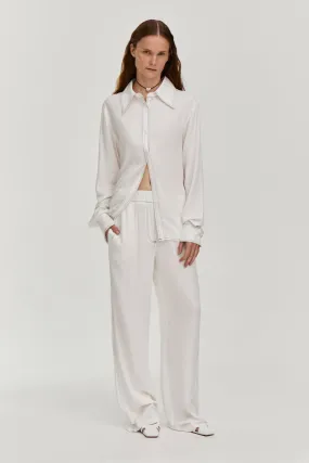 Contrast stitching trousers - White