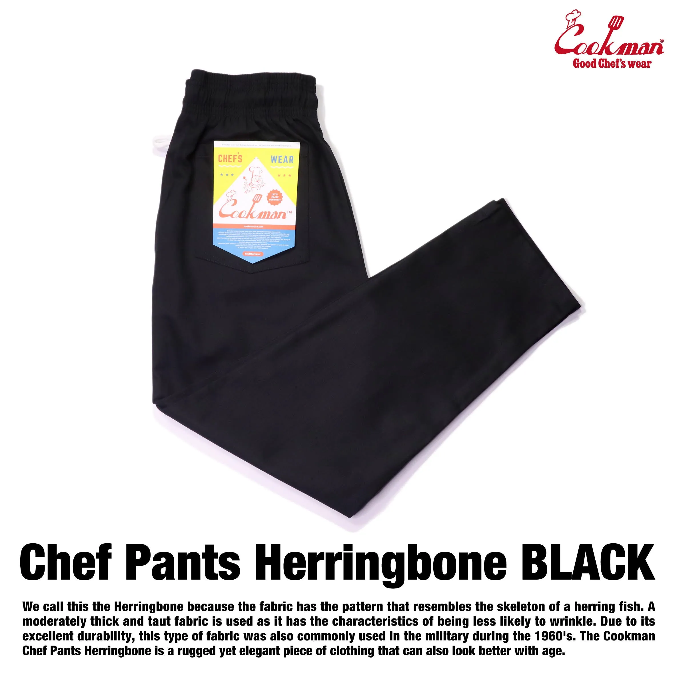 Cookman Chef Pants - Herringbone : Black