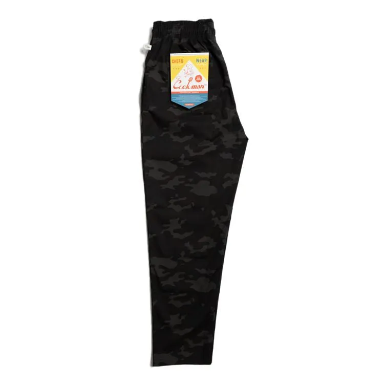 Cookman Chef Pants - Ripstop : Woodland Camo Black