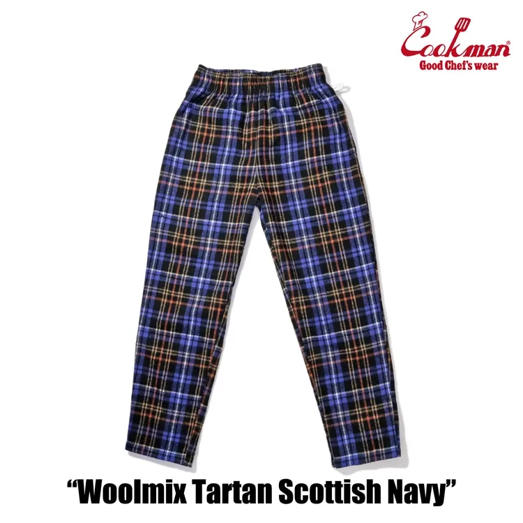 Cookman Chef Pants - Woolmix Tartan : Scottish Navy