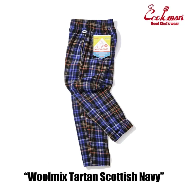 Cookman Chef Pants - Woolmix Tartan : Scottish Navy