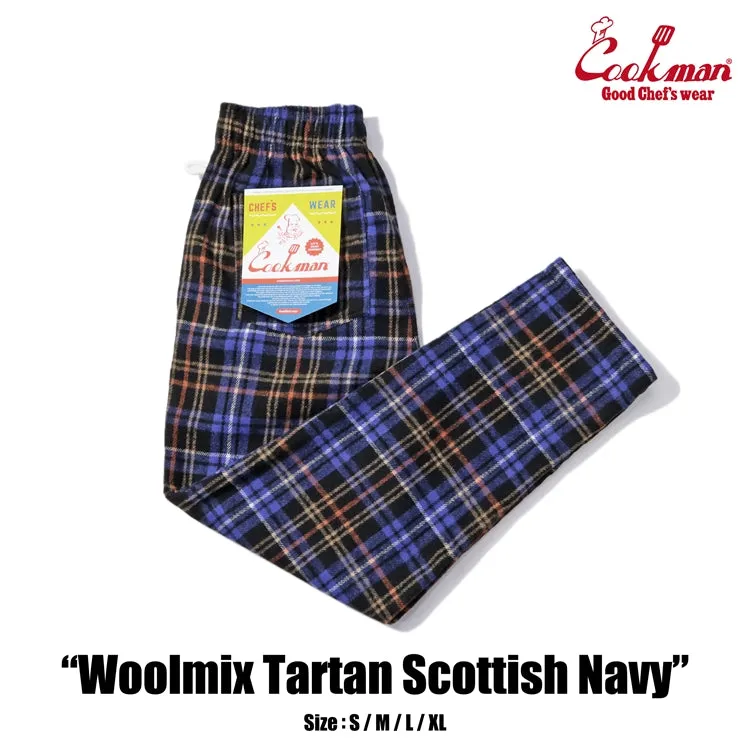 Cookman Chef Pants - Woolmix Tartan : Scottish Navy