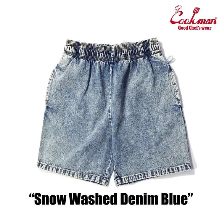 Cookman Chef Short Pants - Snow Washed Denim: Blue