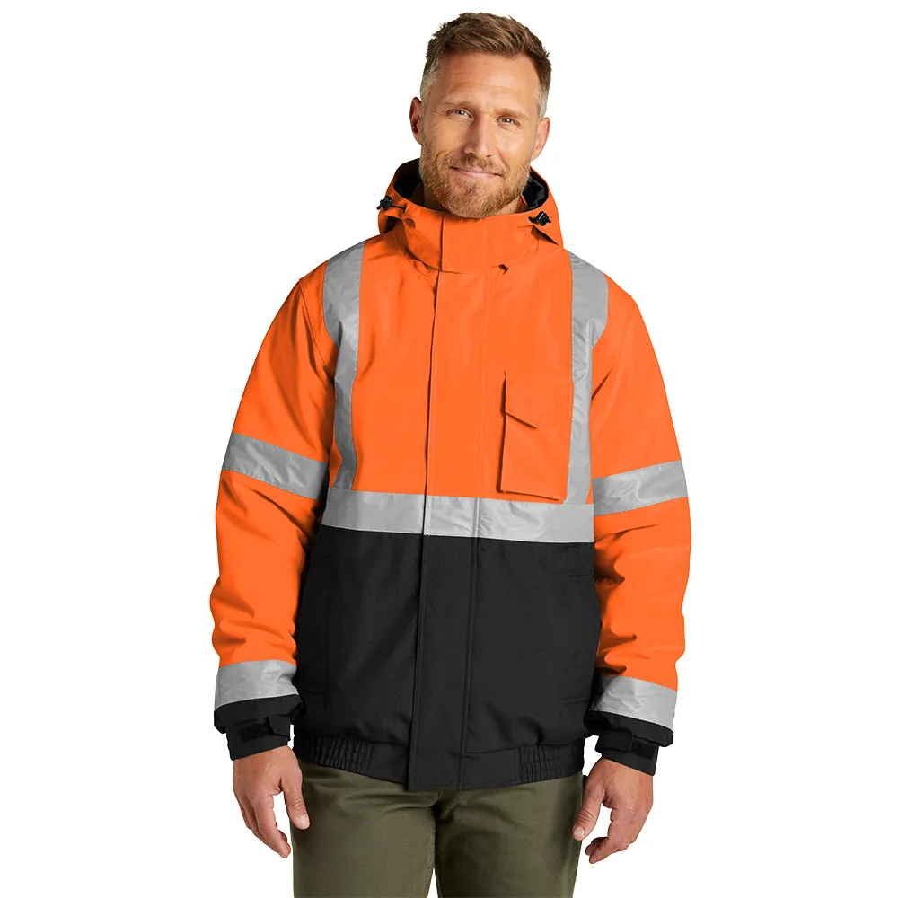 CornerStone® ANSI 107 Class 3 Economy Waterproof Insulated Bomber Jacket - Safety Orange