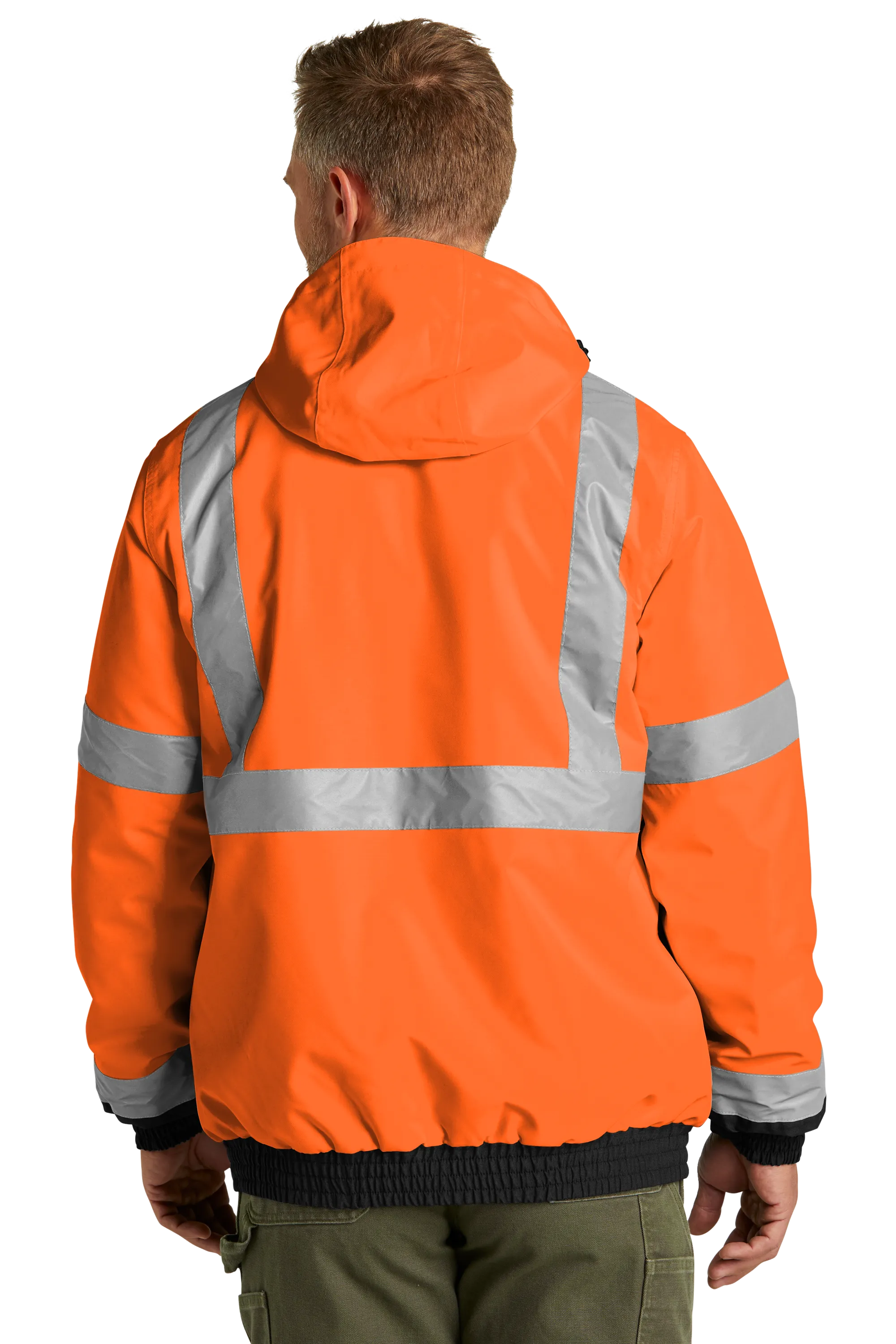 CornerStone® ANSI 107 Class 3 Economy Waterproof Insulated Bomber Jacket - Safety Orange