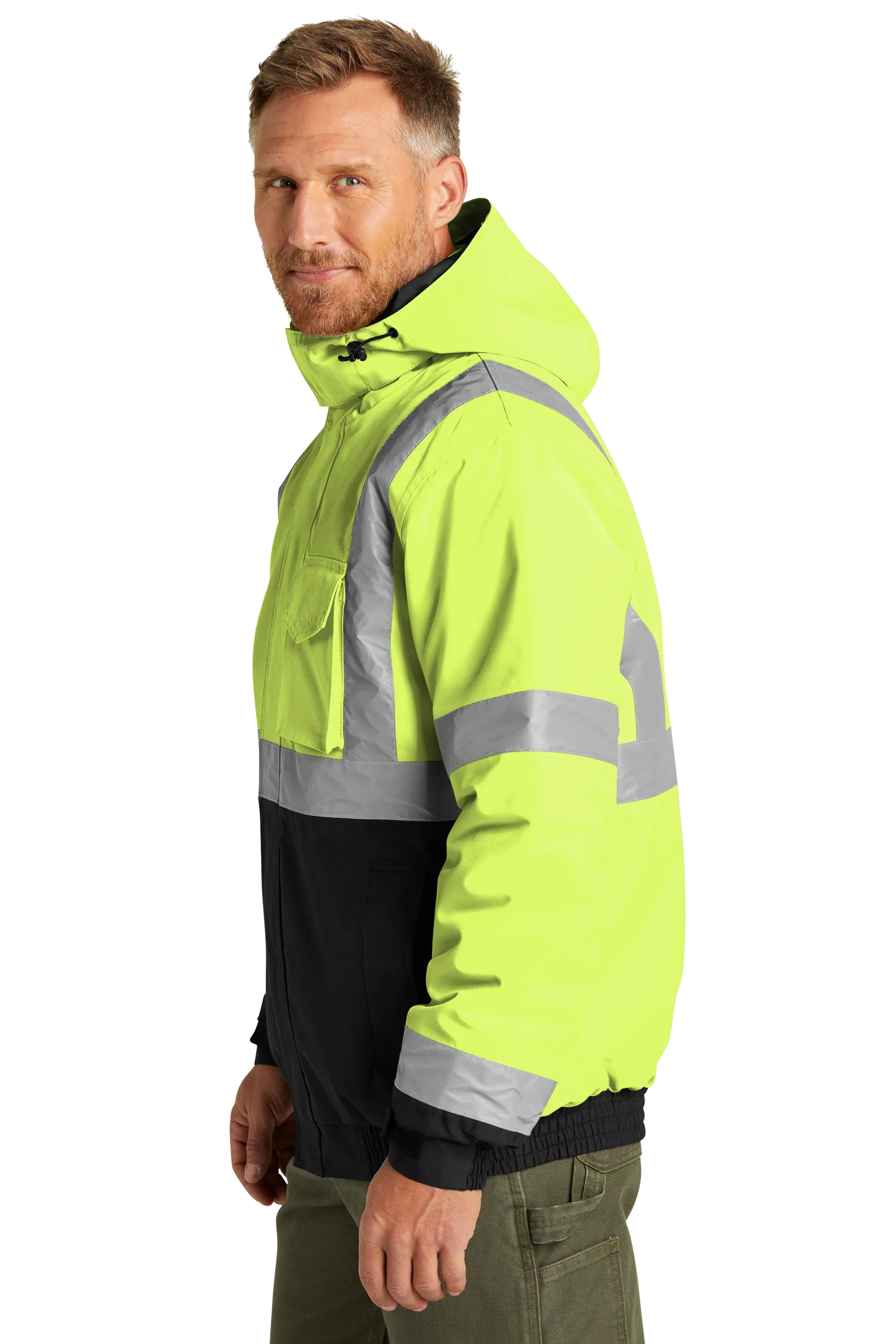 CornerStone® ANSI 107 Class 3 Economy Waterproof Insulated Bomber Jacket - Safety Yellow