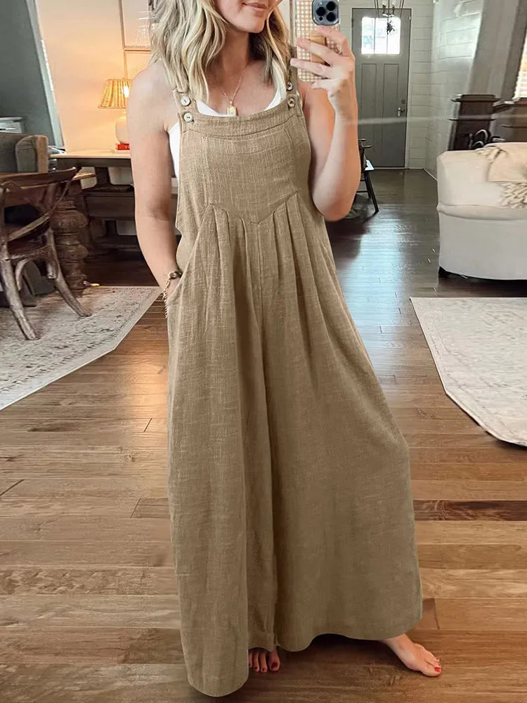 Cotton Linen Loose Overall