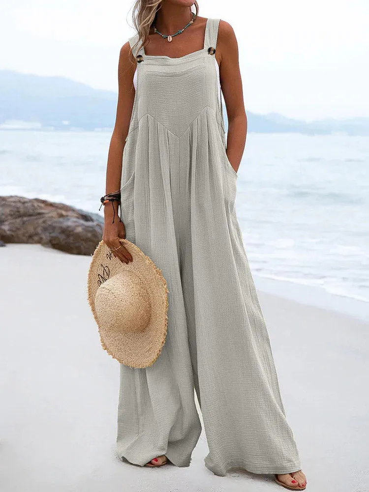 Cotton Linen Loose Overall