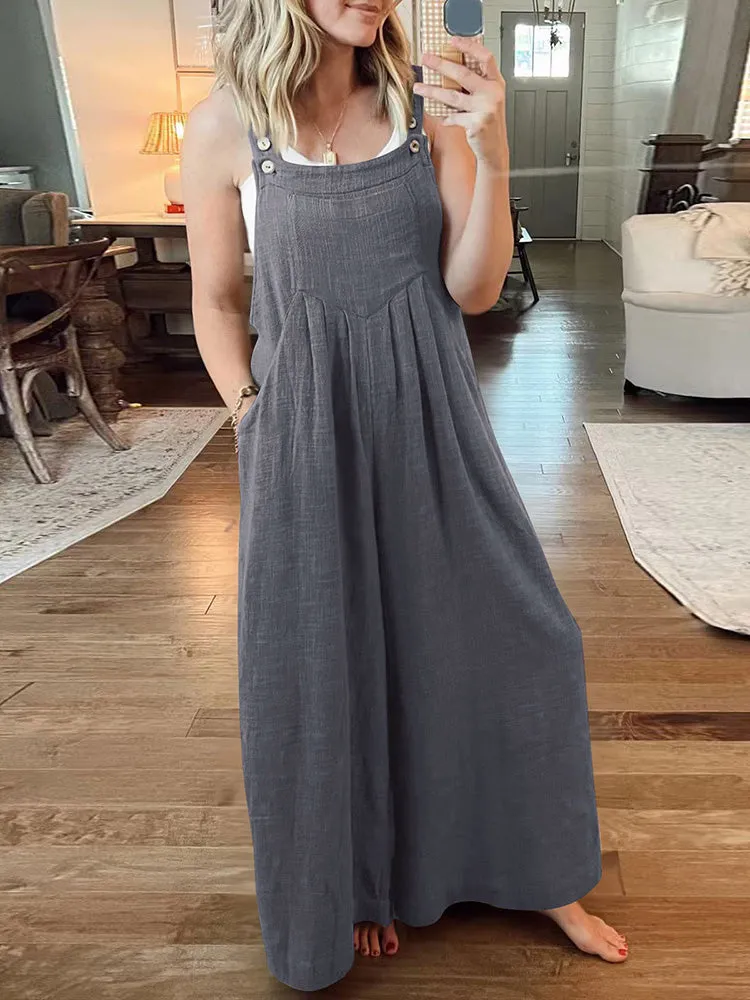 Cotton Linen Loose Overall